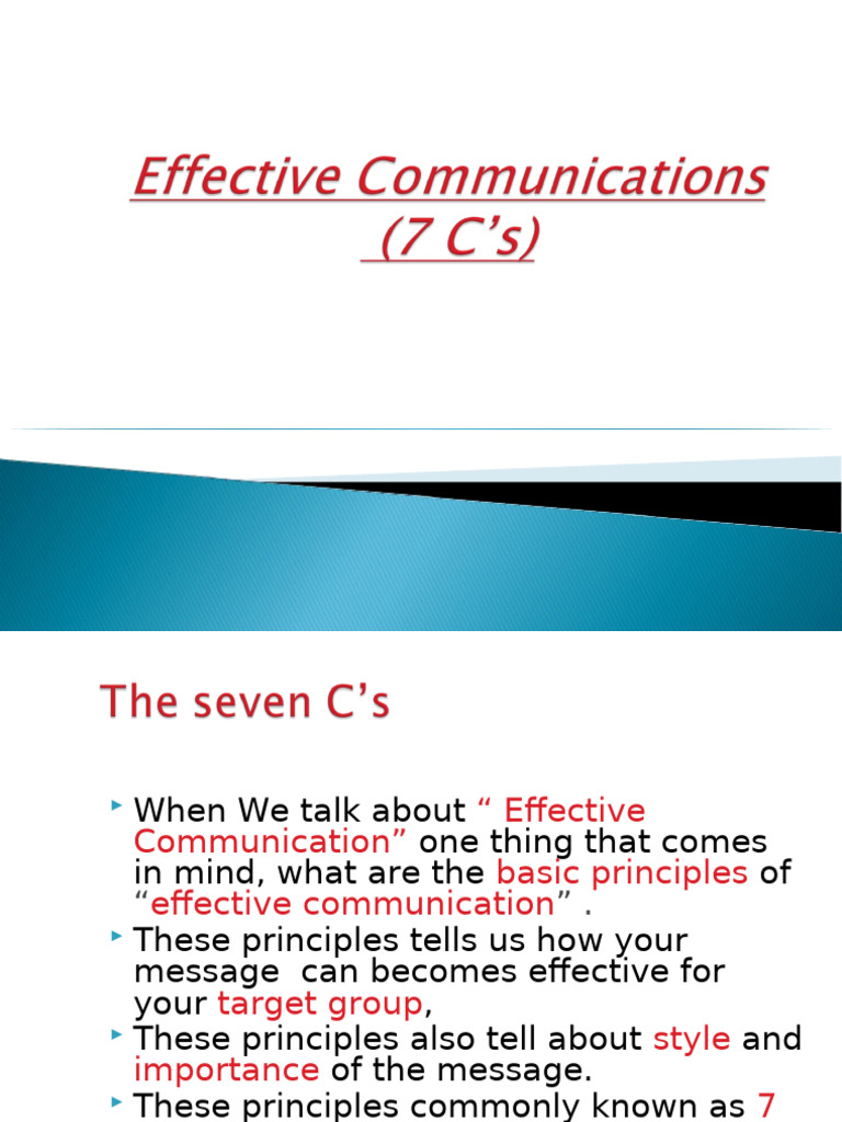 Lecture Seven Cs | PDF | Communication | Information
