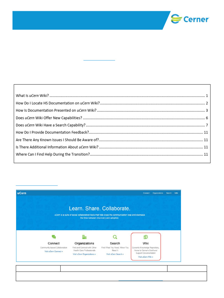 UCern Wiki Solution Documentation FAQ v1 | PDF | Wiki | Faq