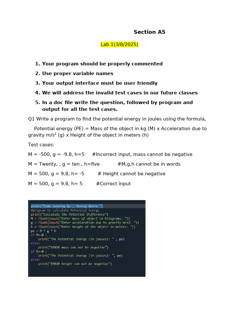 Python Programming Lab Assignments Guide | PDF | Data Type | Parameter ...