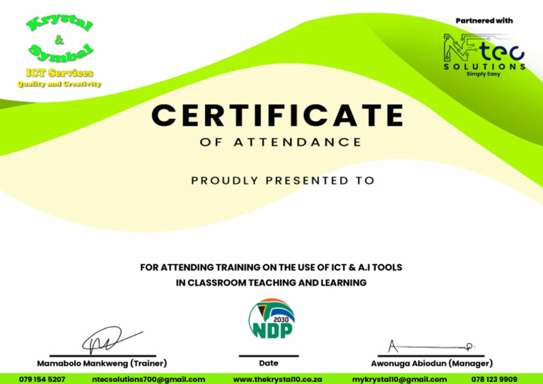 Krystal & Ntec Certificate | PDF