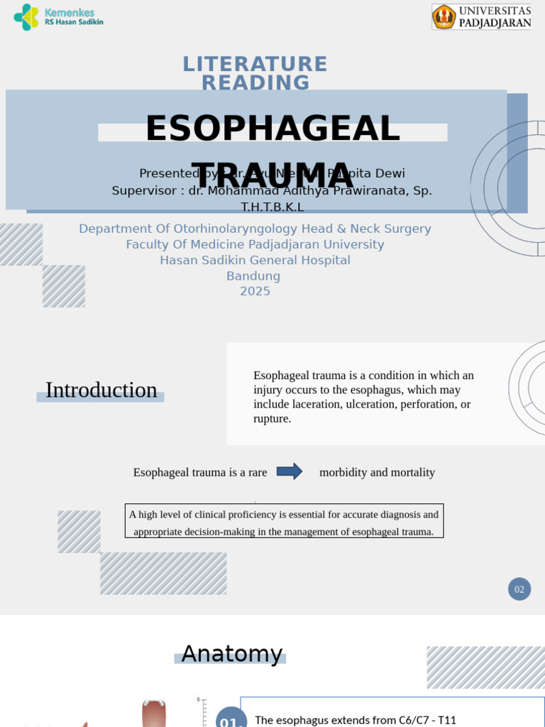 Esophageal Trauma: Diagnosis and Management | PDF | Esophagus | Medical ...