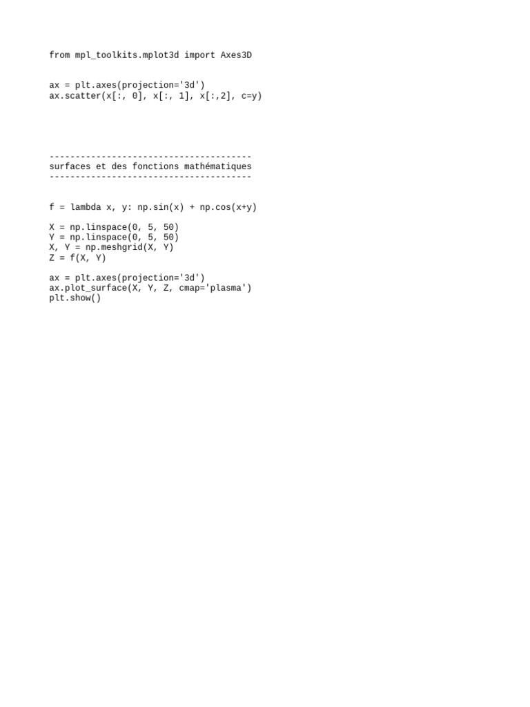 3D Scatter and Surface Plotting in Python | PDF