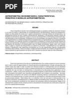 ANTROPOMETRIA EM BIOMECÂNICA