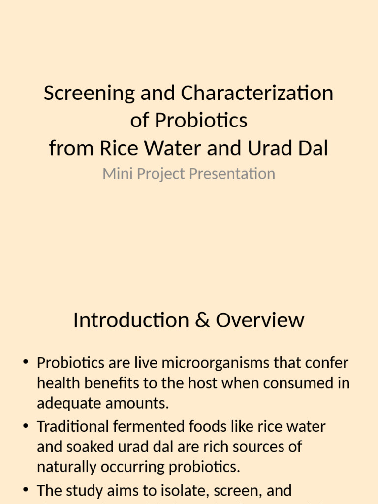 Probiotic Project Presentation | PDF