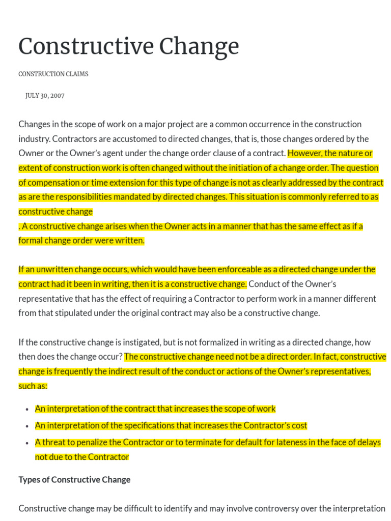 Constructive Change - Interface Consulting | PDF | Business | Private Law