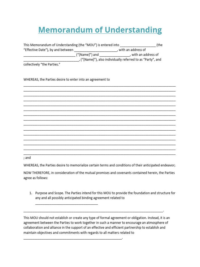 Memorandum of Understanding | PDF | Memorandum Of Understanding | Justice