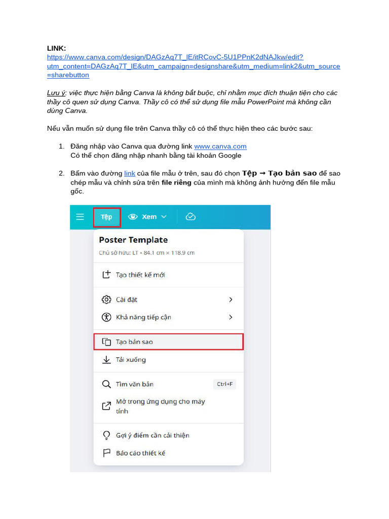 Poster Template - Link Canva | PDF