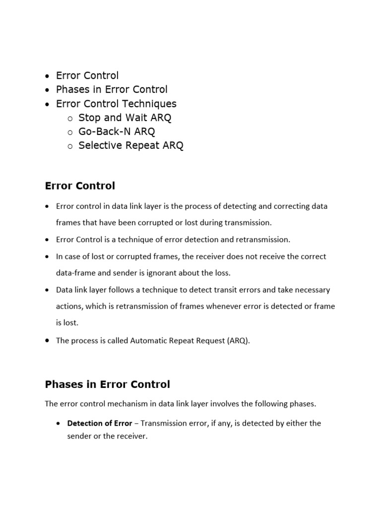 Adv Networks W4 Notes | PDF | Error Detection And Correction ...