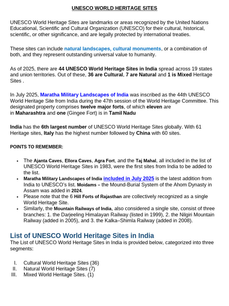 Unesco World Heritage Sites Pdf