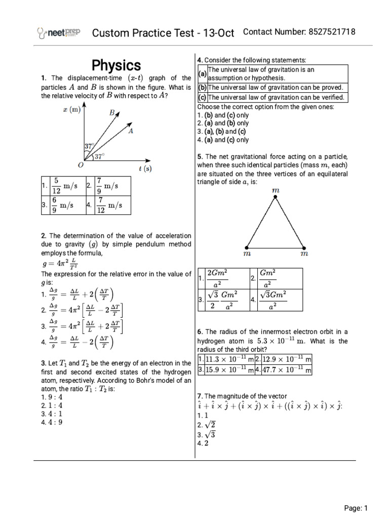 Custom Practice Test 13 Oct | PDF | Redox | Mole (Unit)