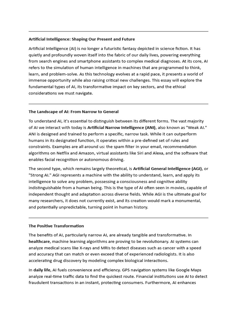 AI's Impact: Benefits and Ethical Challenges | PDF | Artificial ...