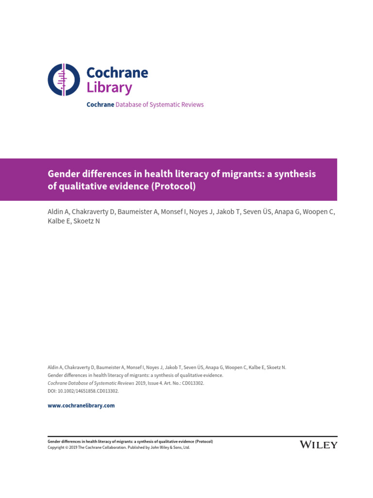 Gender Differences in Migrant Health Literacy | PDF | Qualitative ...