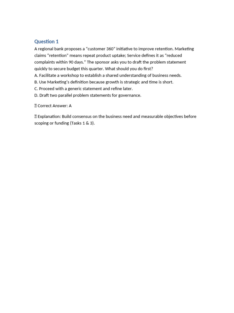Business Analysis Problem-Solving Strategies | PDF