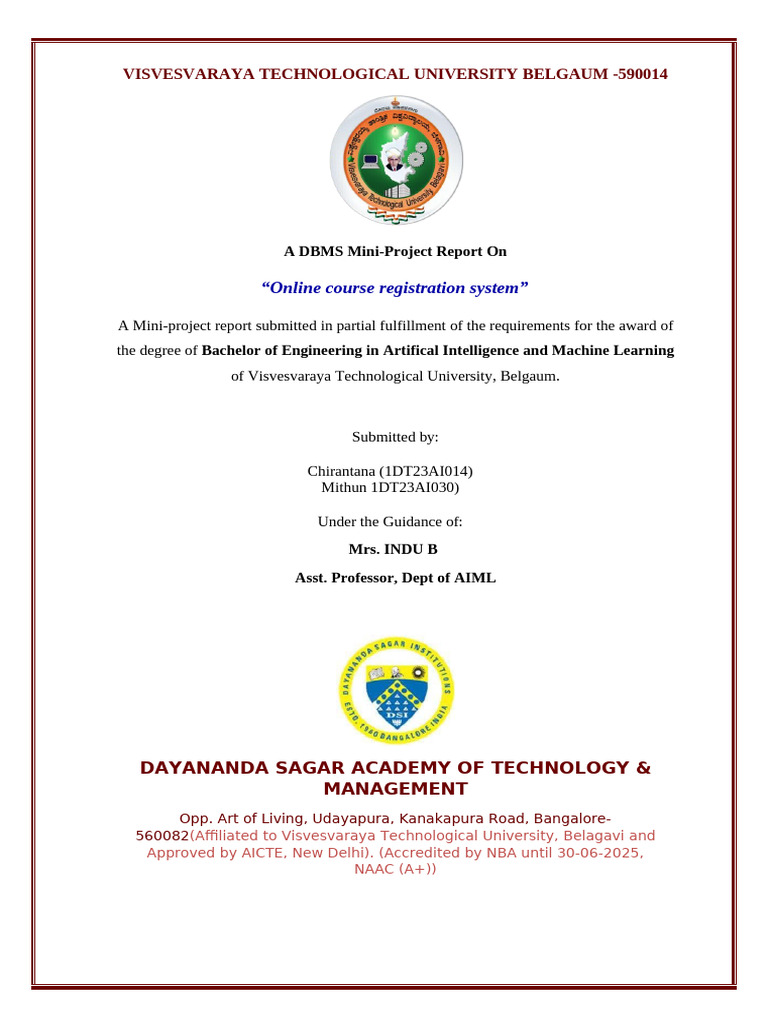 Online Course Registration System Report | PDF | Usability | Databases