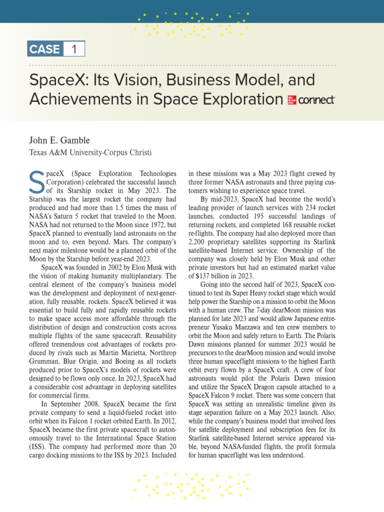 SpaceX: Business Model & Achievements | PDF | Space X | Space X Dragon