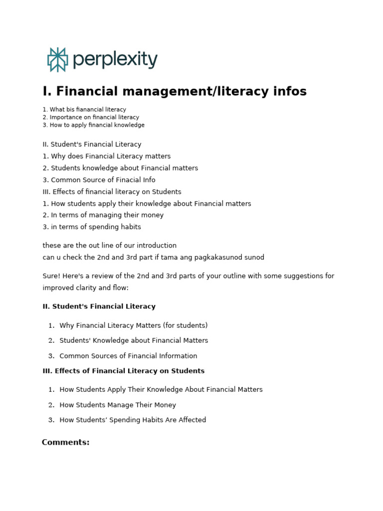 Financial Literacy in College Students | PDF | Financial Literacy | Expense