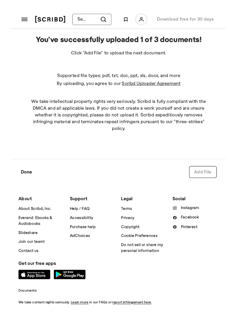 Document Upload Confirmation on Scribd | PDF