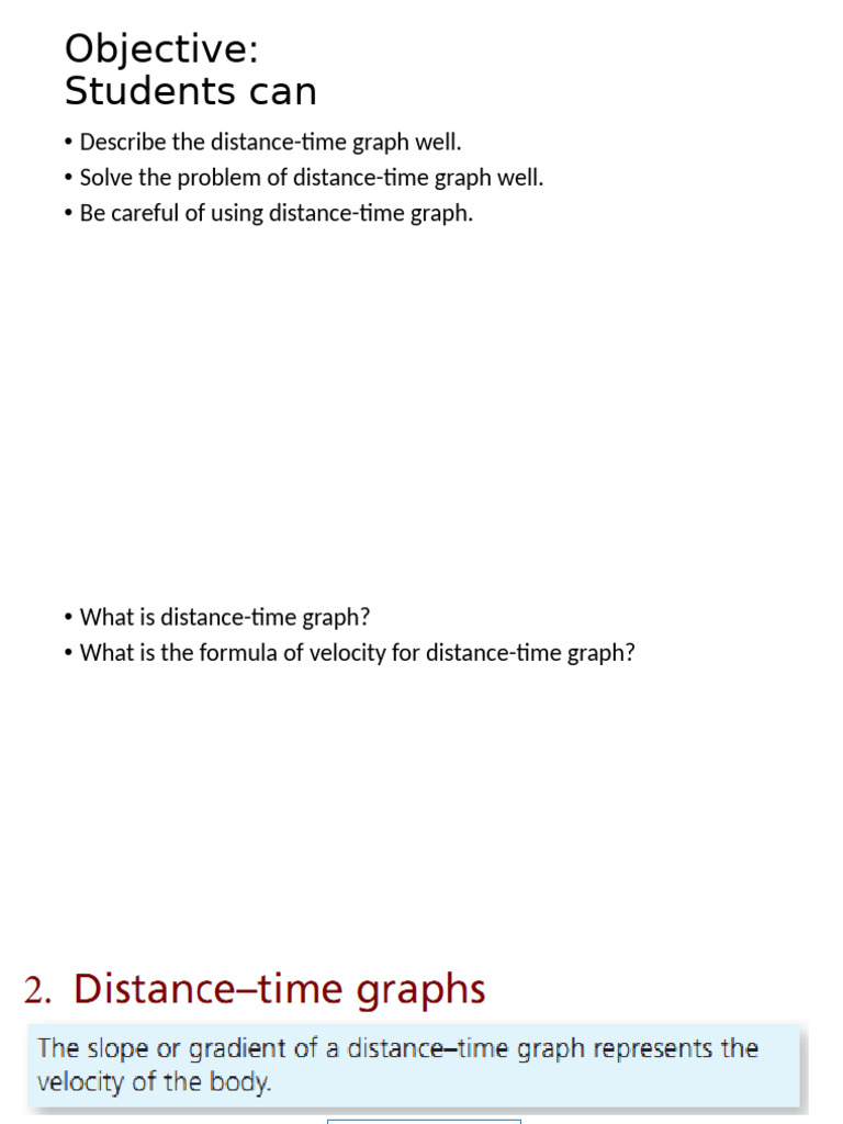Understanding Distance-Time Graphs | PDF