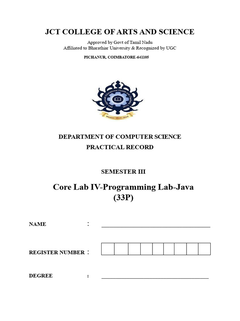 Java Programming Lab Record 2025-2026 | PDF | Button (Computing ...