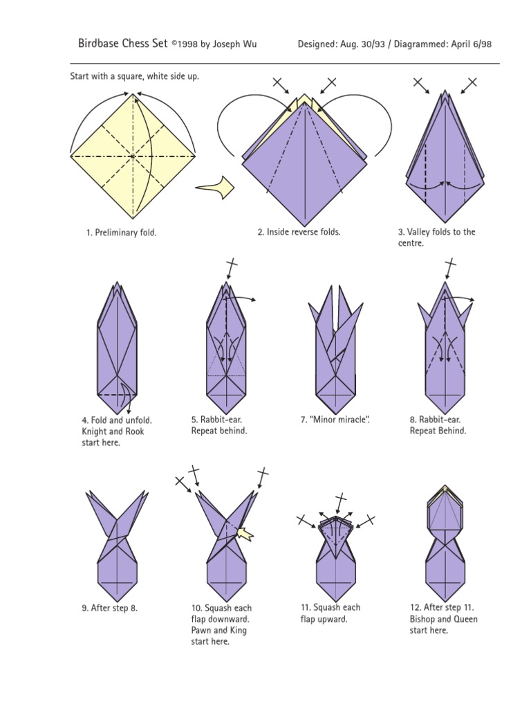 Origami Chess Set Instructions | PDF | Chess | Chess Theory