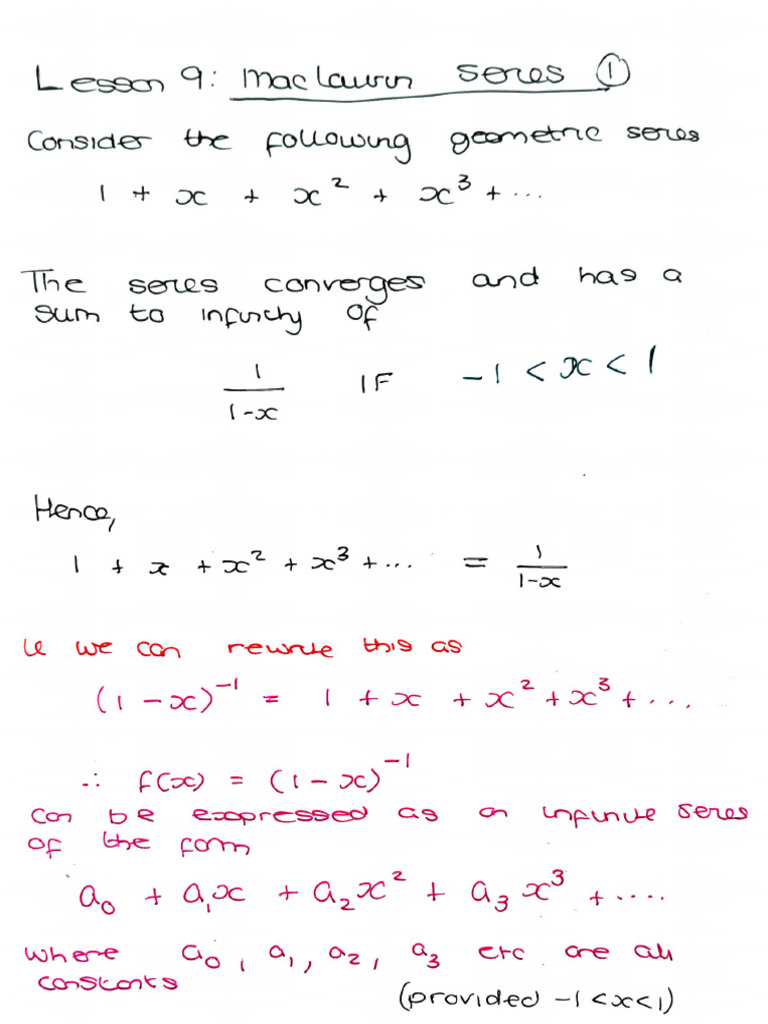 Lesson 9 Maclaurin Series Pdf