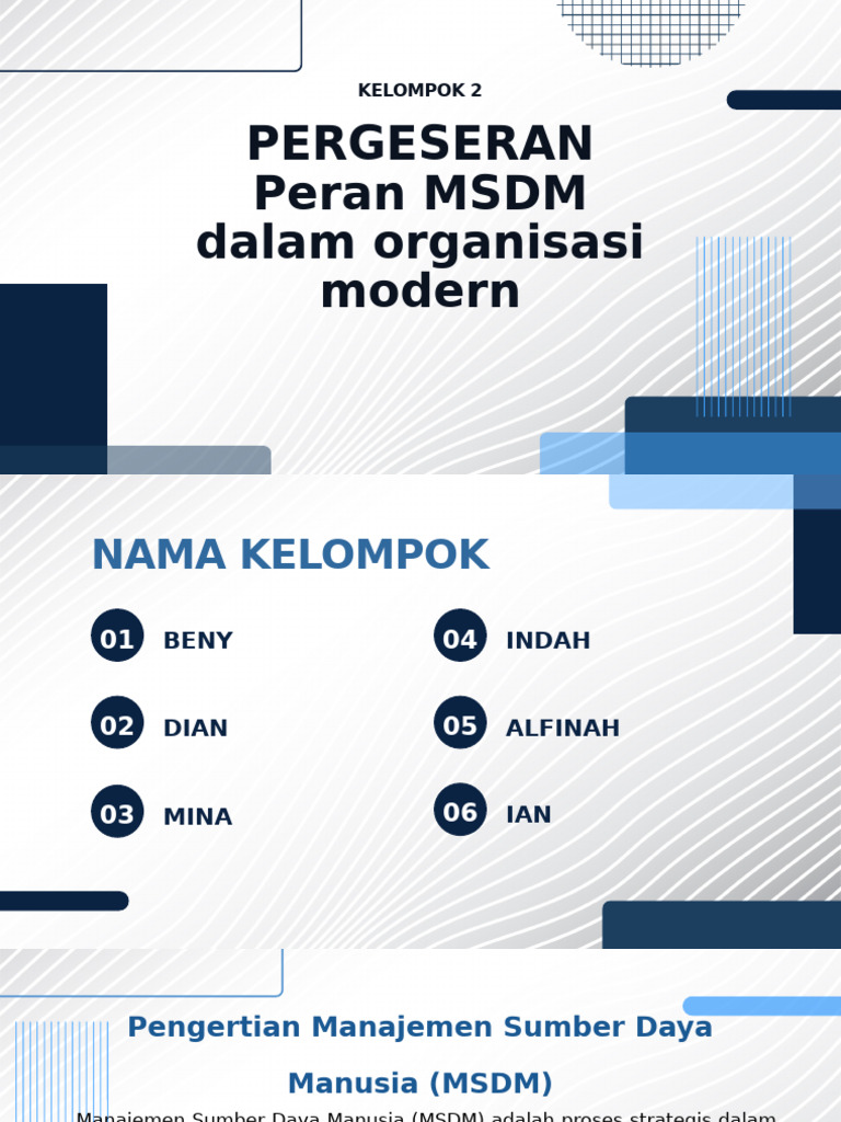 Pergeseran Peran MSDM di Organisasi Modern | PDF