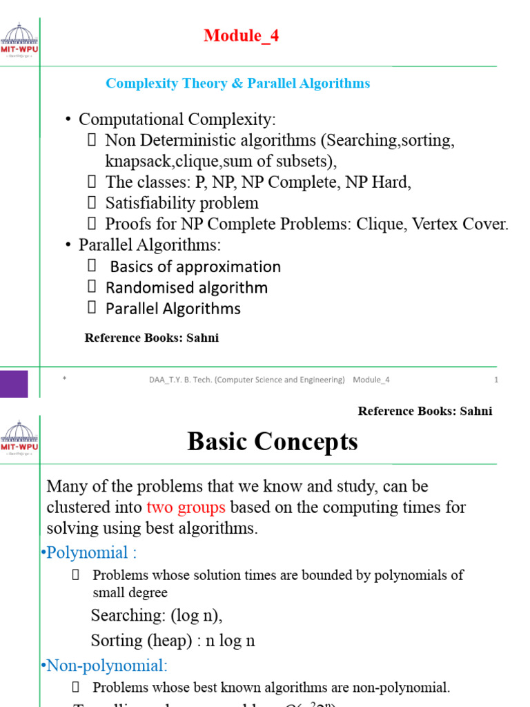 Complexity Theory and Algorithms Overview | PDF | Time Complexity ...