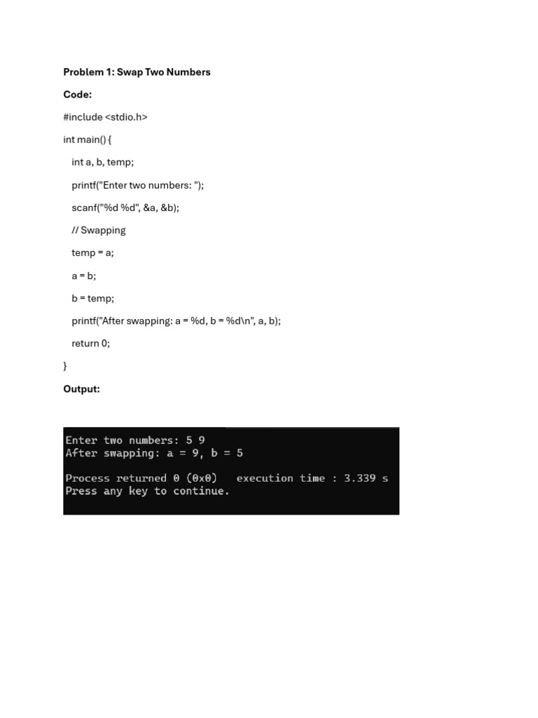 C Programming Problem Solutions | PDF | Area | Computer Programming