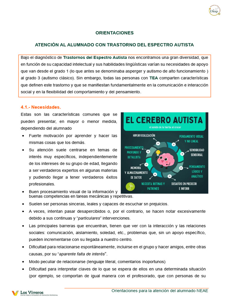 Atención a Alumnos con TEA: Guía Práctica | PDF | Autismo | Cognición