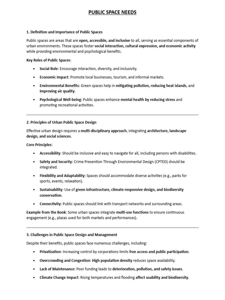 Essential Insights on Public Space Design | PDF | Green Infrastructure ...