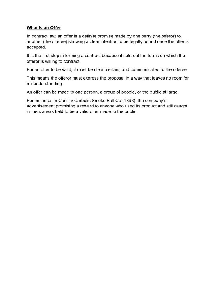 What Is An Offer | PDF
