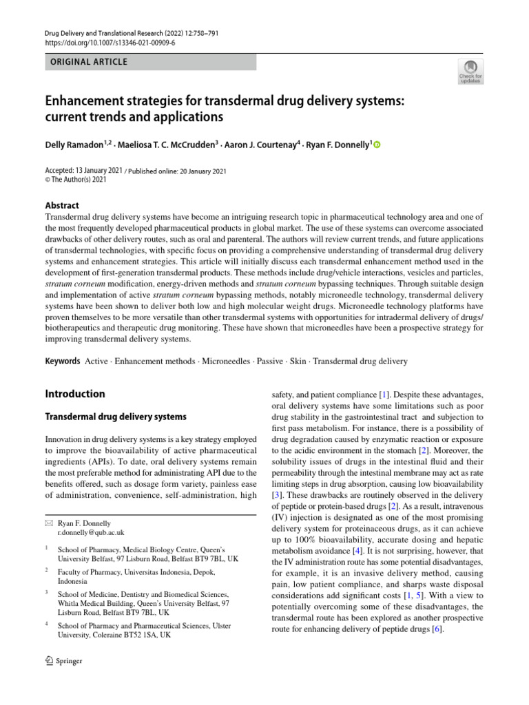 Transdermal Patch | PDF | Epidermis
