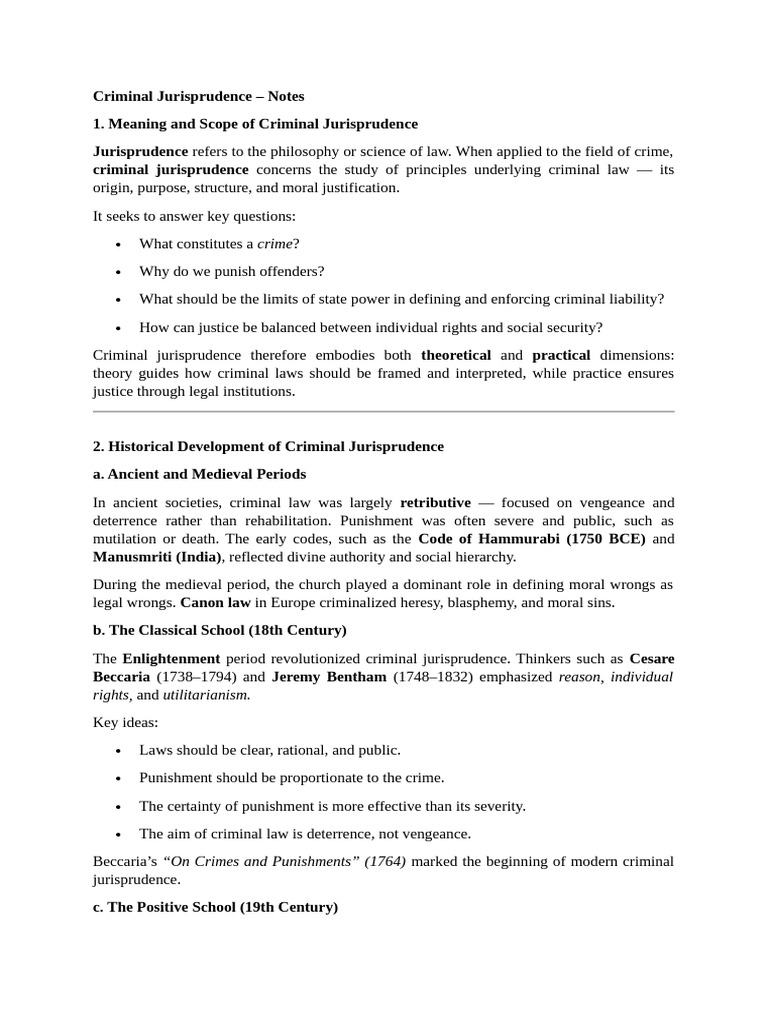 Overview of Criminal Jurisprudence | PDF | Crimes | Crime & Violence