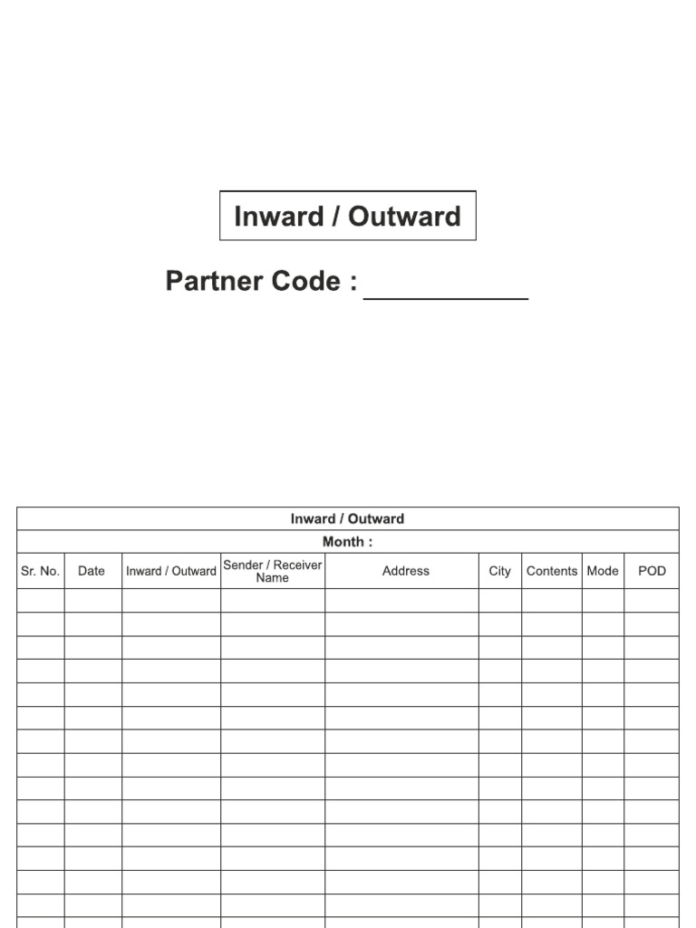 Inward Outward Register | PDF