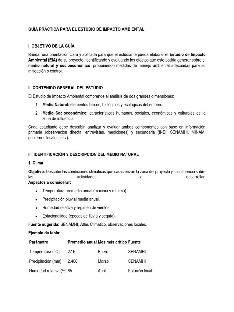 Guía para Estudio de Impacto Ambiental | PDF | Entorno natural ...