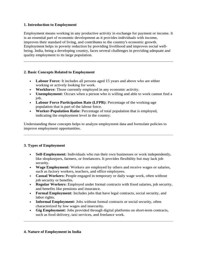 Employment Overview and Trends in India | PDF | Employment | Unemployment