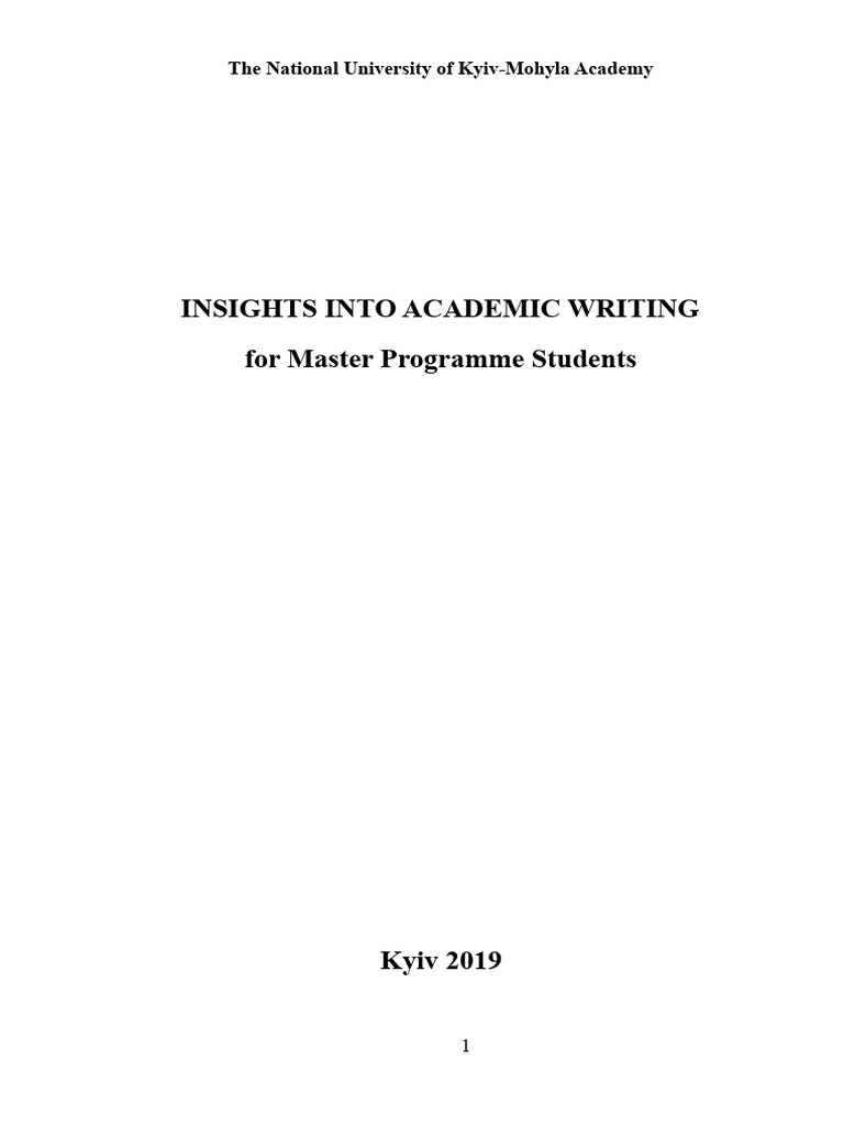 Academic Writing Guide for Masters Students | PDF | Cost Of Living | Comma