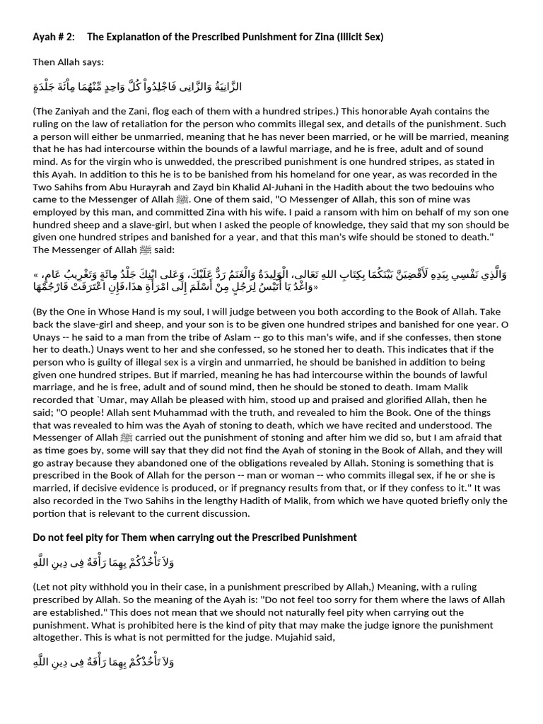 Zina Punishment in Islamic Law Explained | PDF | Chastity | God In Islam