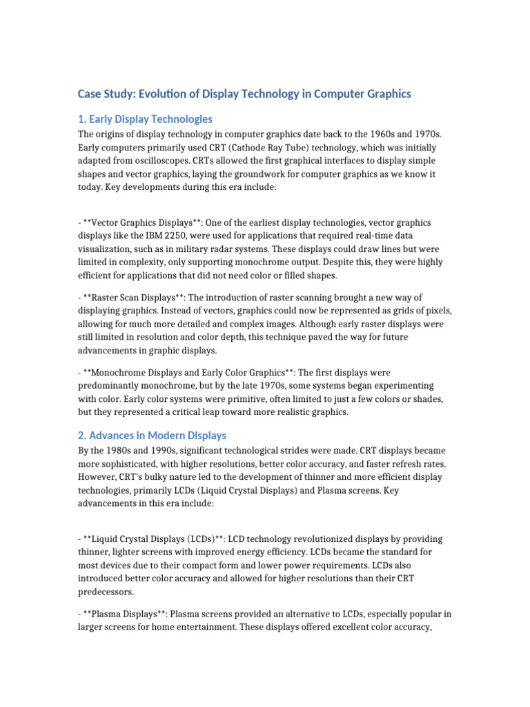 Evolution of Video Display Technology | PDF | Liquid Crystal Display ...