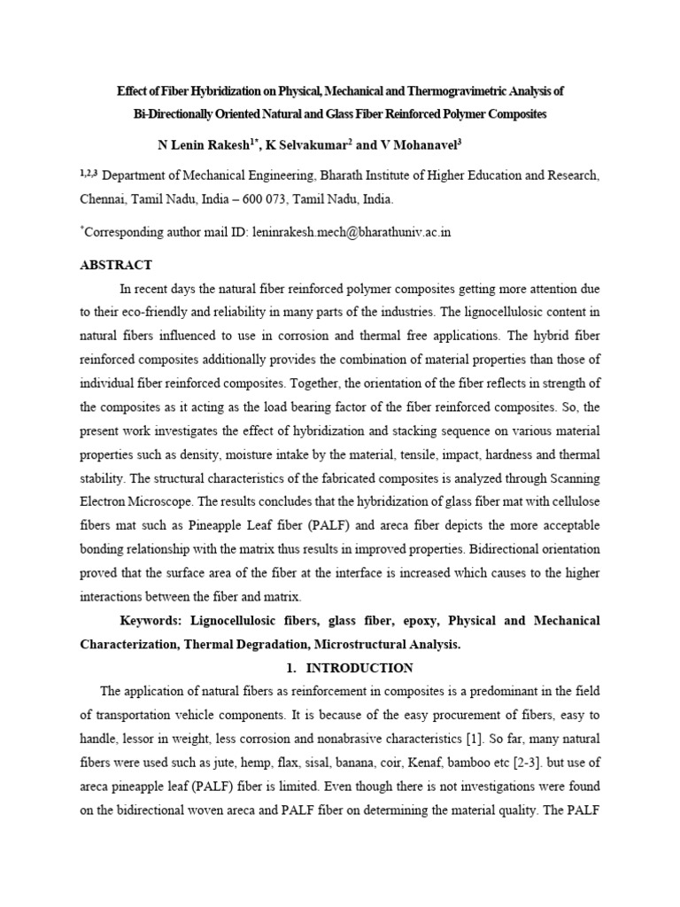 Fiber Hybridization in Polymer Composites | PDF | Composite Material ...