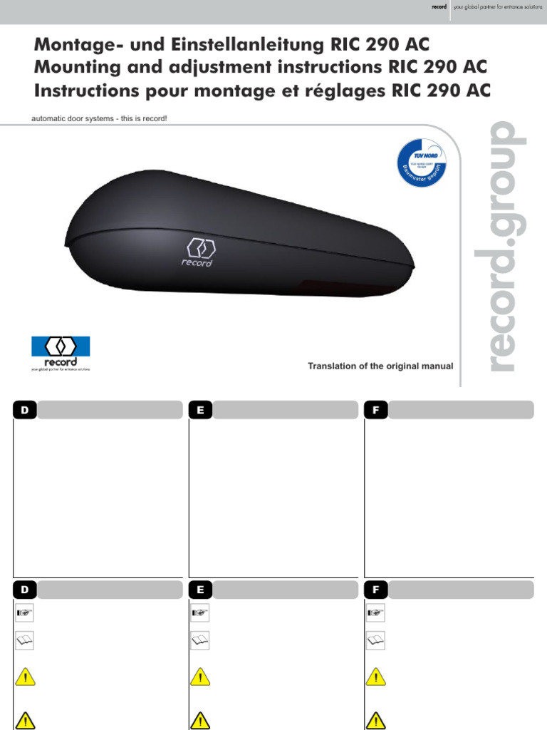 Manuel de montage RIC 290 AC | PDF | Biens manufacturés | Composants ...