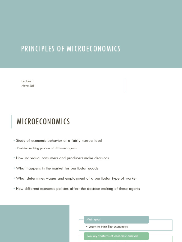Lecture 1 - Intro | PDF | Economics | Microeconomics