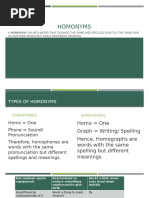 100 Homographs with Examples | PDF