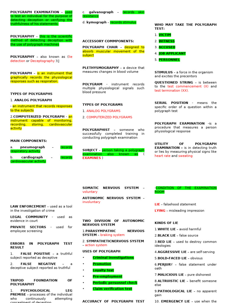 Polygraph Examination Overview | PDF | Polygraph | Lie