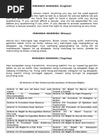 Miranda Rights: English and Tagalog | PDF