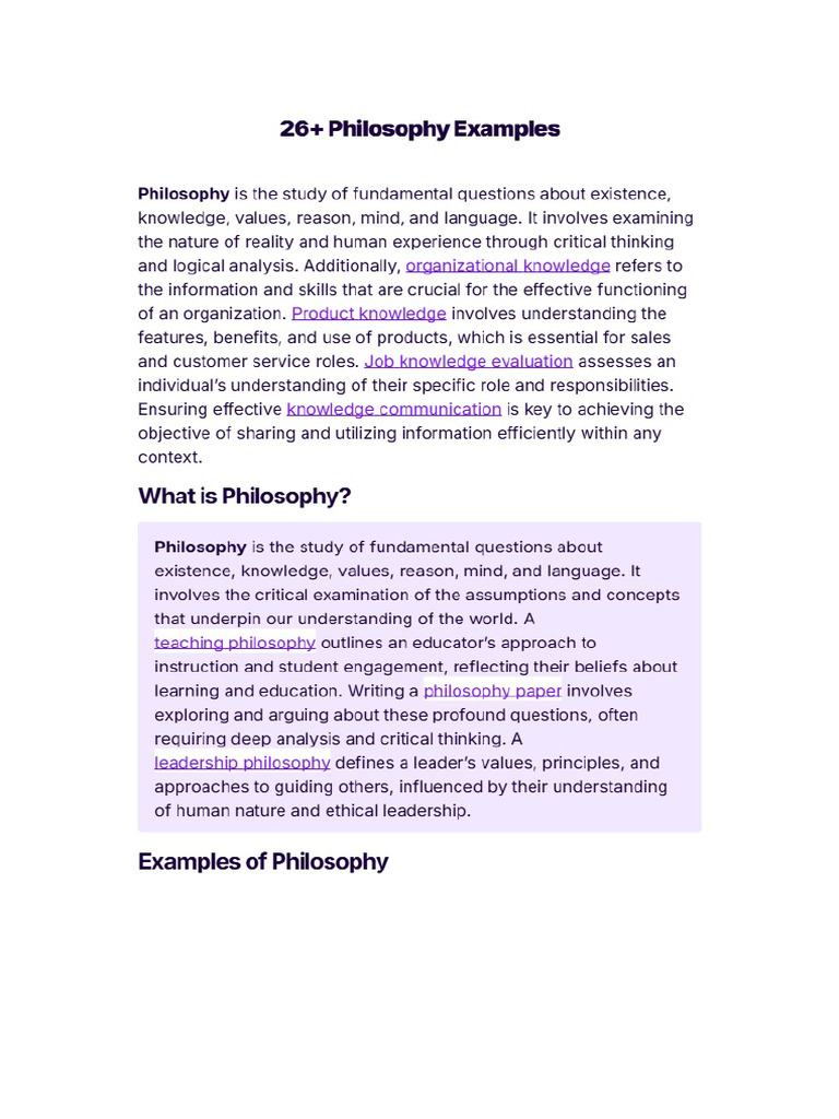 Philosofy Examples | PDF