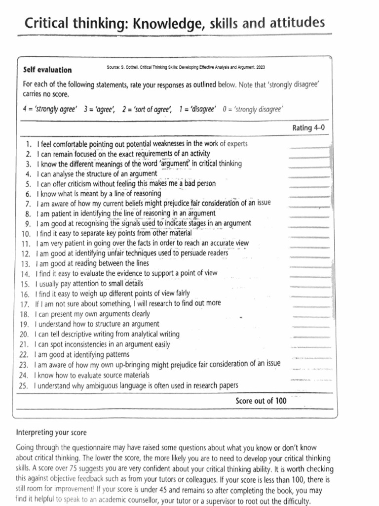 Self Evaluation Test | PDF