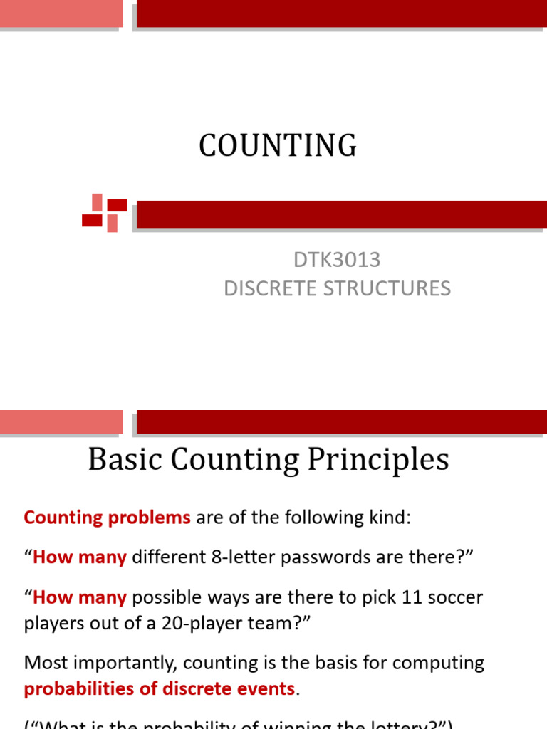 Basic Counting Principles in Discrete Structures | PDF | Combinatorics ...