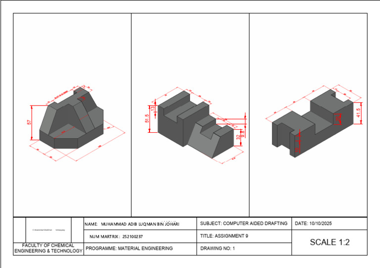 Assignment 9 AutoCAD 3D Luqman | PDF