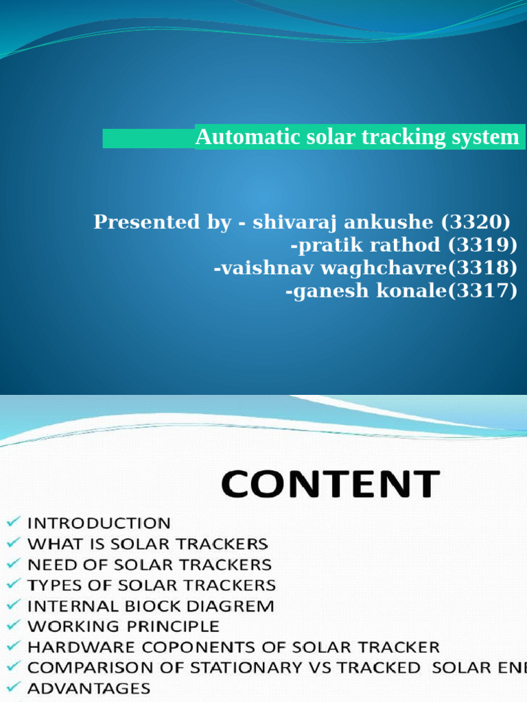 Automatic Solar Tracking System Guide | PDF
